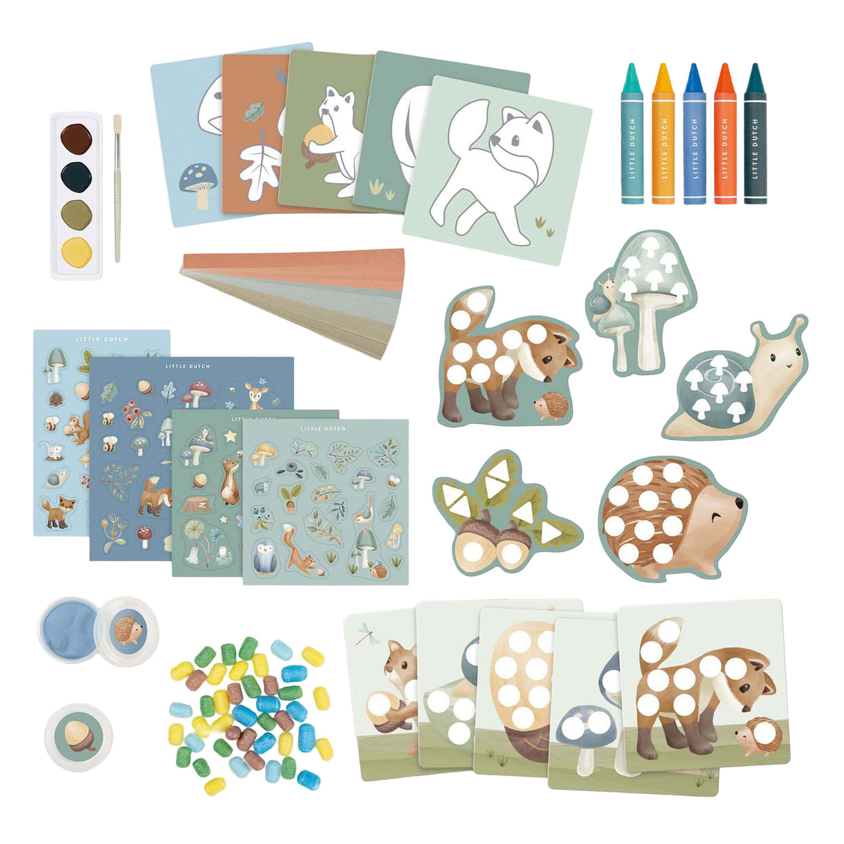 Bambolino žaislai maža olandiška rankdarbių dėžutė - miško draugai