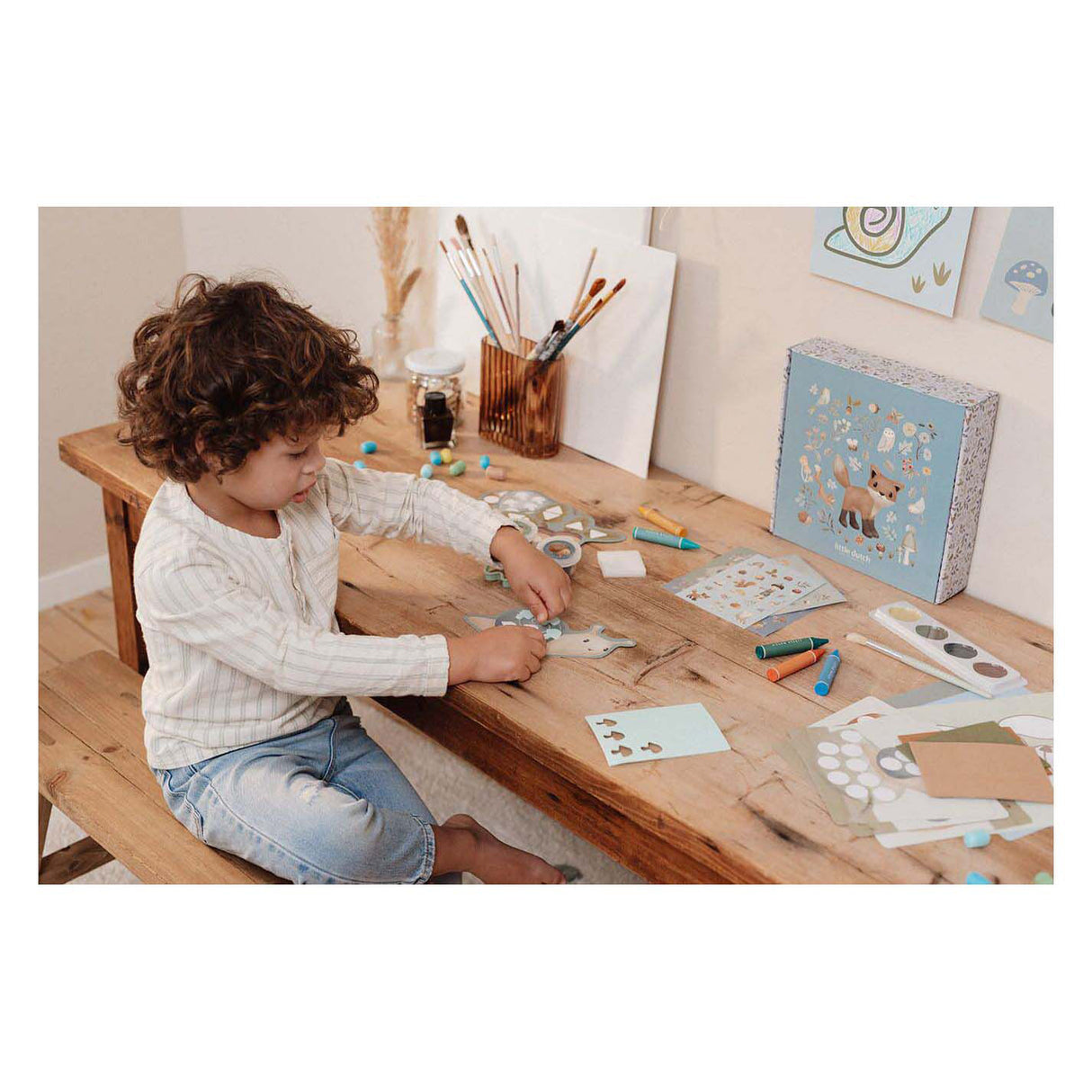 Bambolino žaislai maža olandiška rankdarbių dėžutė - miško draugai