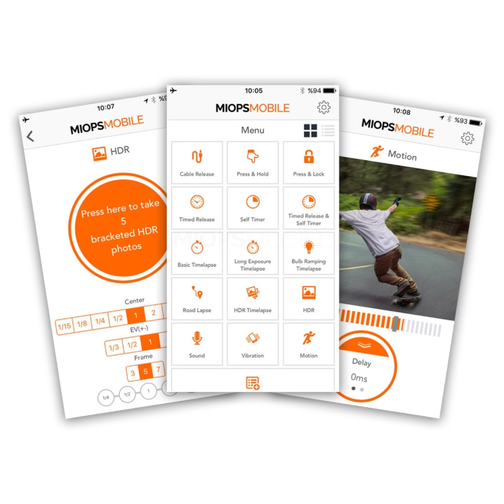 Control remoto de teléfonos inteligentes MIOPS MD-O1 con cable O1 para Olympus