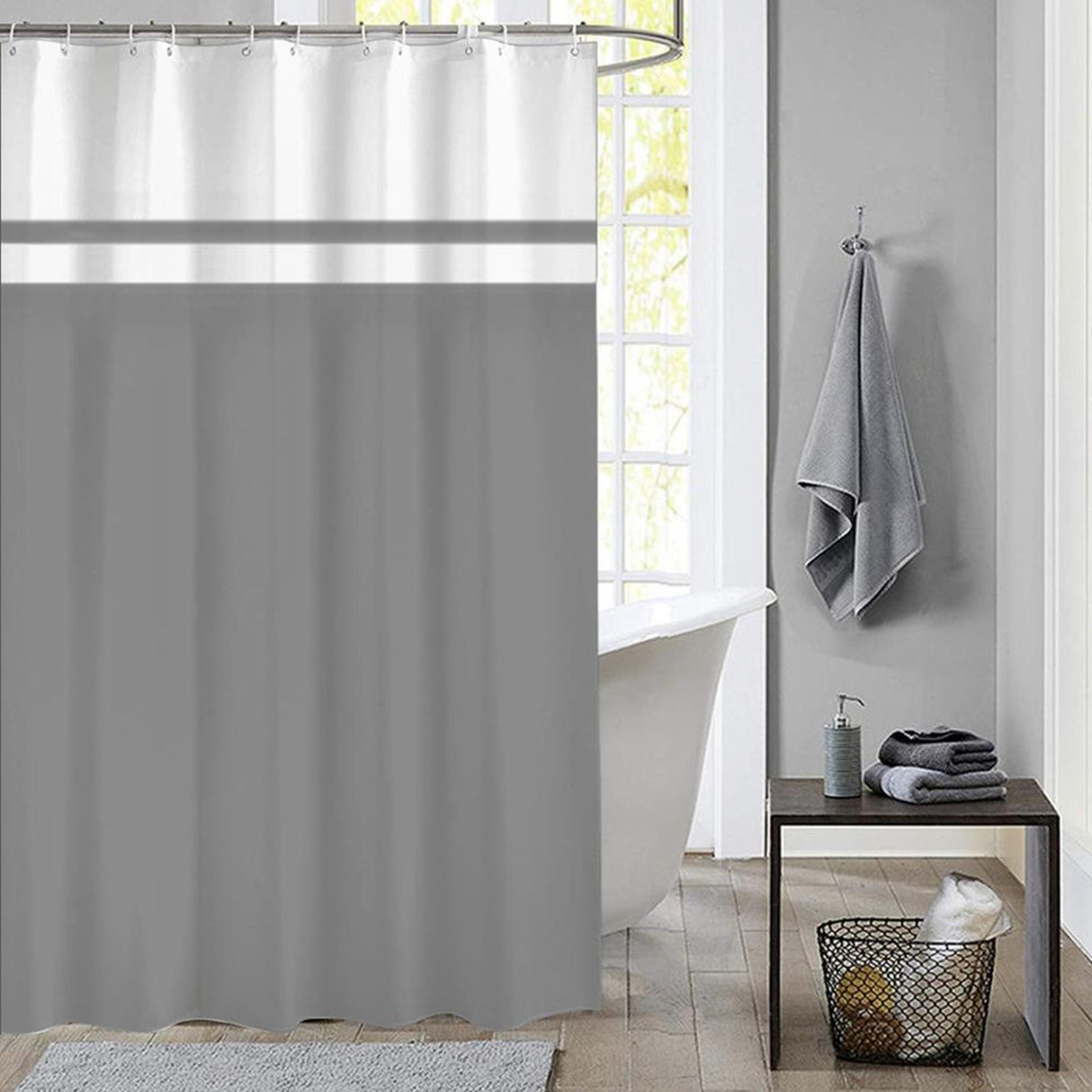 Cortina de ducha de la casa holandesa 180x200 Plain Grey
