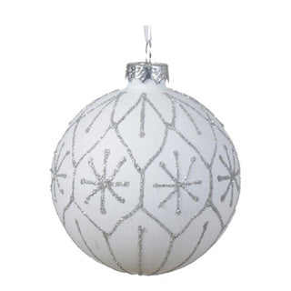 Christmas ball glass 2 colors assorted 8 cm | 12 pieces