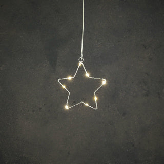 Edelman star silver varmvit 8led batteridriven - d15cm | 6 stycken