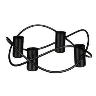 Edelman metal candlestick for 4 candles 5.5x17 cm black