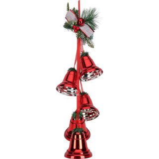 No brand Christmas bells with pine branches h