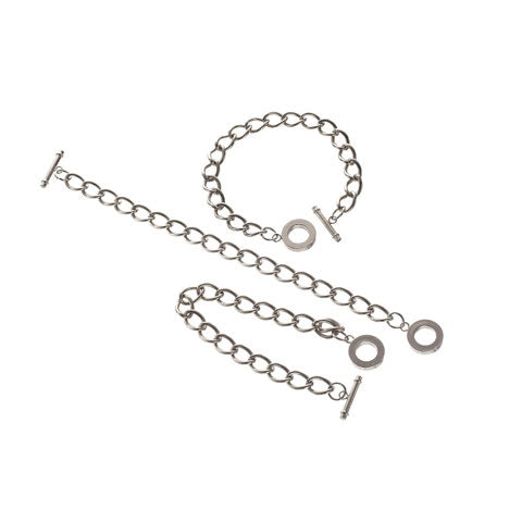 Darice • bracelet chaîne + fermoir tige anneau 10cm x1 argenté