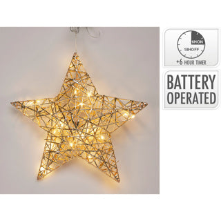 Estrela 30cm com LED champanhe