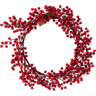 No brand Christmas wreath with berries red