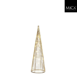 Edelman cone champagne 15 led battery operated h40xd12cm