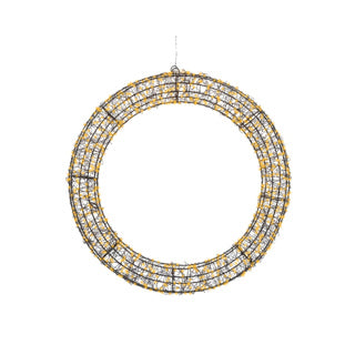 Corona micro LED Kaemingk de metal constante longitud exterior 7,5 cm x ancho 58 cm x alto 58 cm