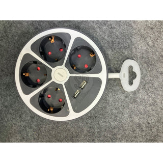 No brand socket round 4 way gray