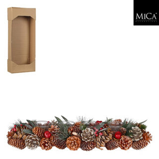 Edelman Milton centerpiece tea light holder brown L54xB16.5xH10cm