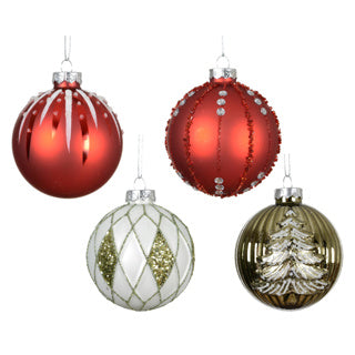 Christmas balls glass 4assdia8cm