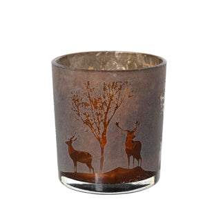 Kaemingk Teelichthalter aus Glas, Durchmesser 7,3 cm x Höhe 8 cm