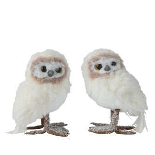 Owl artificial fur 2assl.11cm x w.8cm x h.16cm