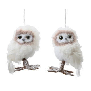 Pelliccia artificiale di gufo Kaemingk 2 assl.9 cm x l.7 cm x h.13 cm | 4 pezzi