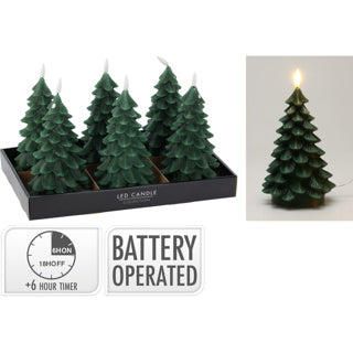LED candle Christmas tree 19cm dark green