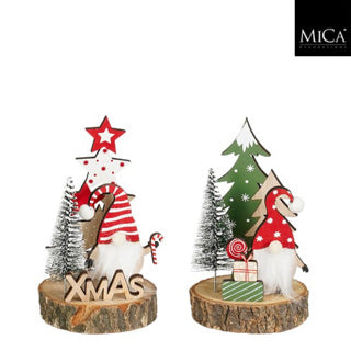 Santa Claus decoration red green 2 assorted fsc 100% h14xd1cm