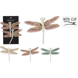 Dragonfly with clip 13cm 3ass