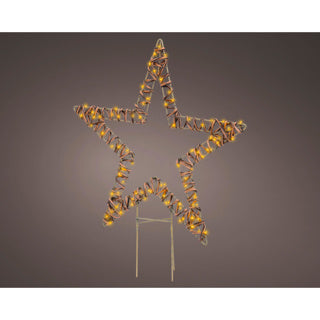 Kaemingk micro led stake light wicker steady outer length.1 cm x w.48cm x h.54cm