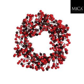 Krans bessen bordeaux frosted - h10xd40cm