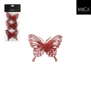 Edelman butterfly clip, red, 3 pieces - l10xb8cm