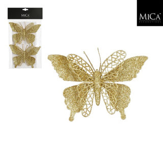 Edelman butterfly clip gold 2 pieces - l16xb11cm
