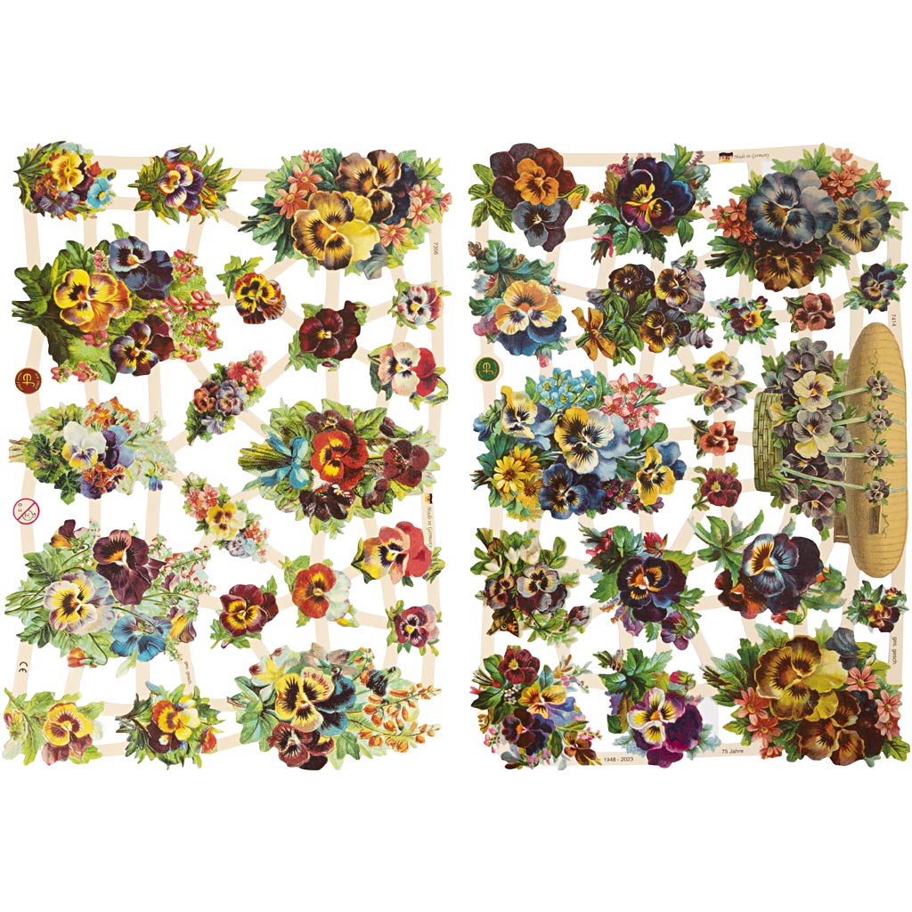 Creativ company vintage pictures, violet, sheet 16.5x23.5 cm, 2 sheets 1 box