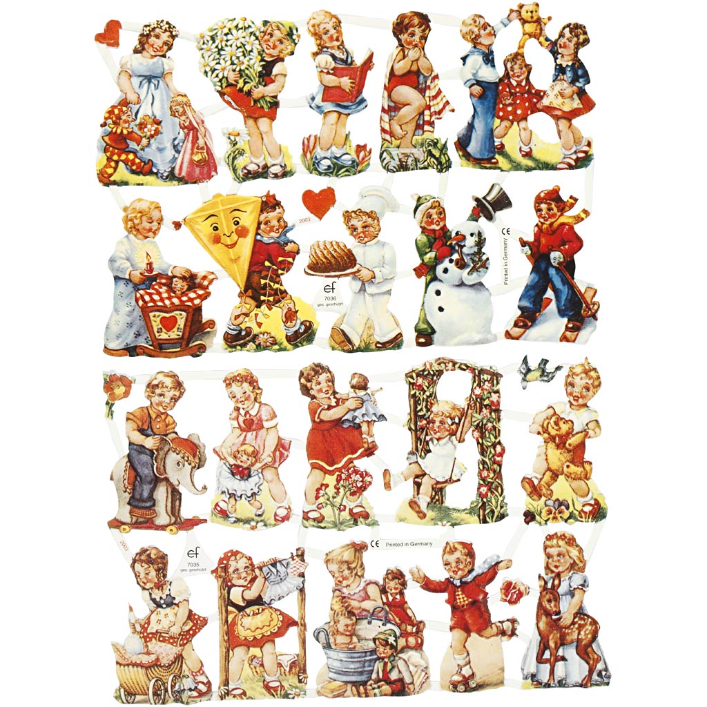 Creativ company vintage pictures, nostalgic children, sheet 16.5x23.5 cm, 2 sheets 1 box
