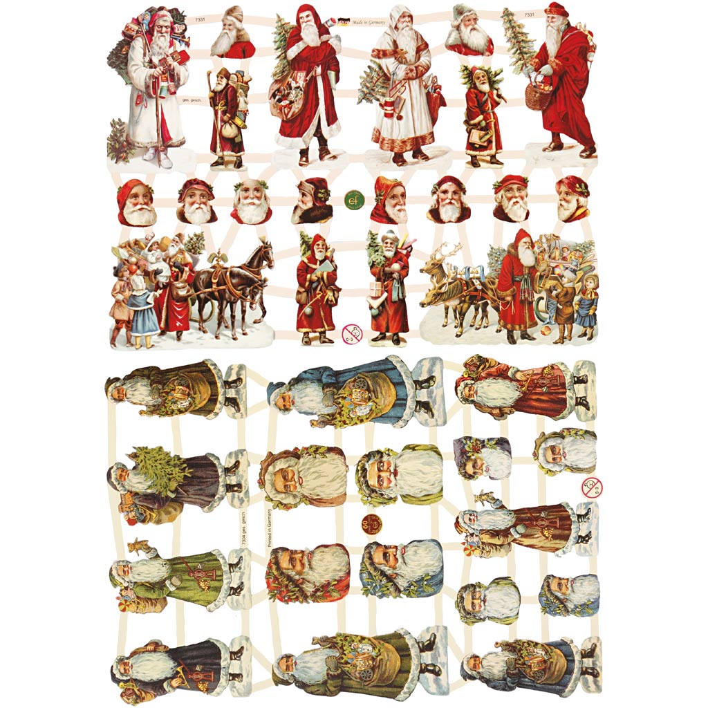 Creativ company vintage pictures, Santa Claus, sheet 16.5x23.5 cm, 2 sheets 1 box