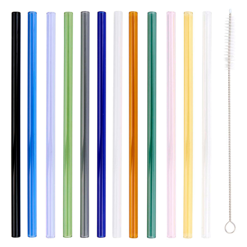 Alpina reusable glass straws, 12 pcs.