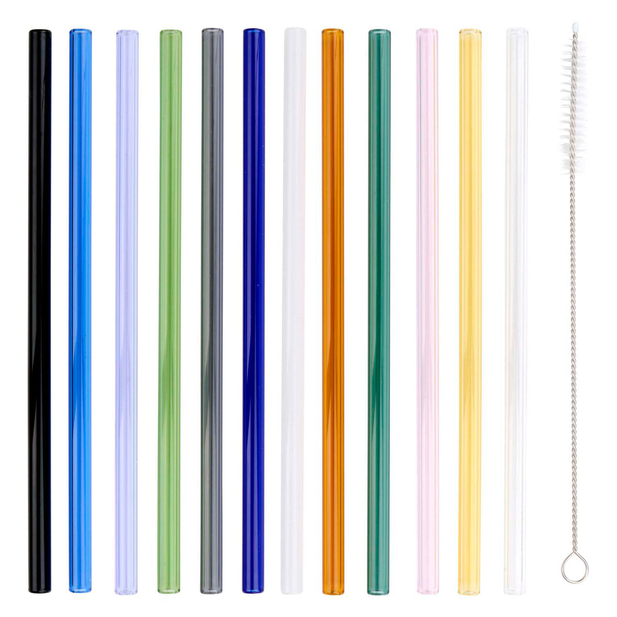 Alpina reusable glass straws, 12 pcs.