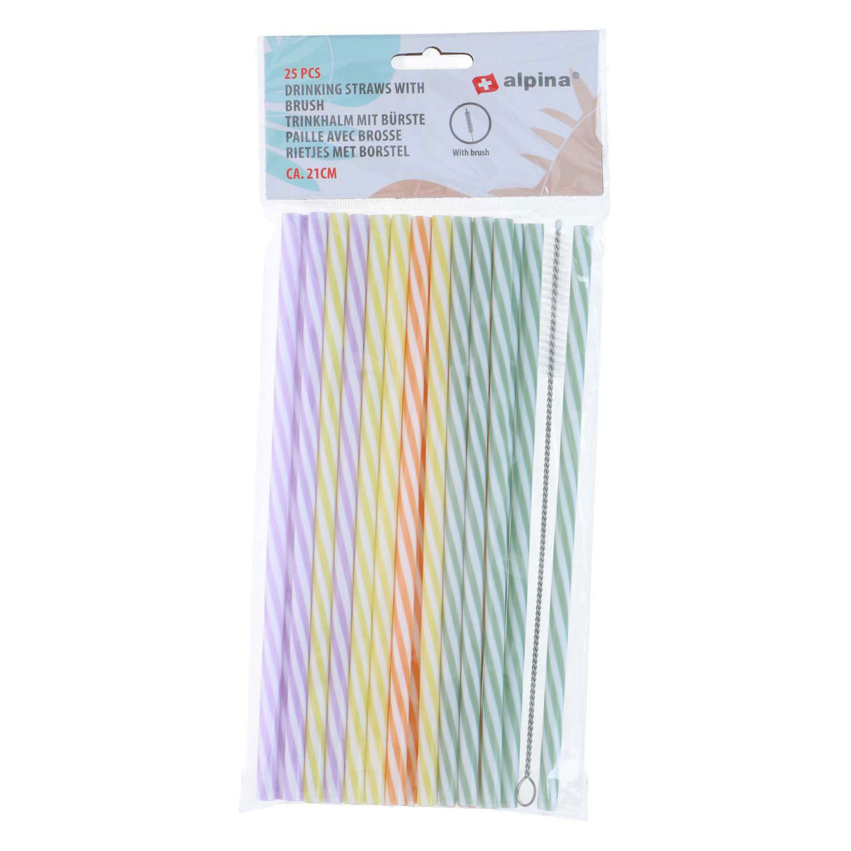 Reusable straws with brush, 25 pcs.
