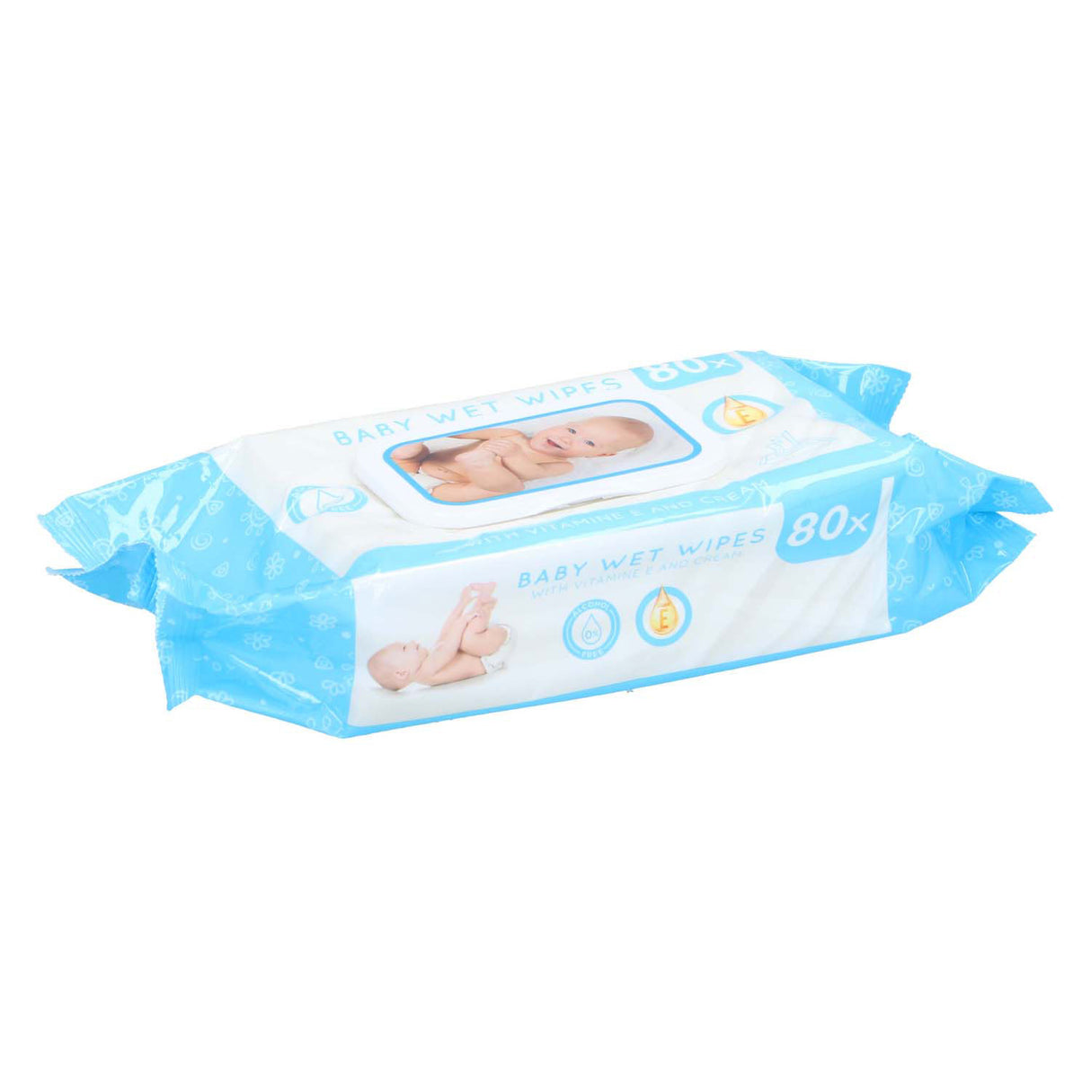 Moist baby wipes, 80 pieces per pack