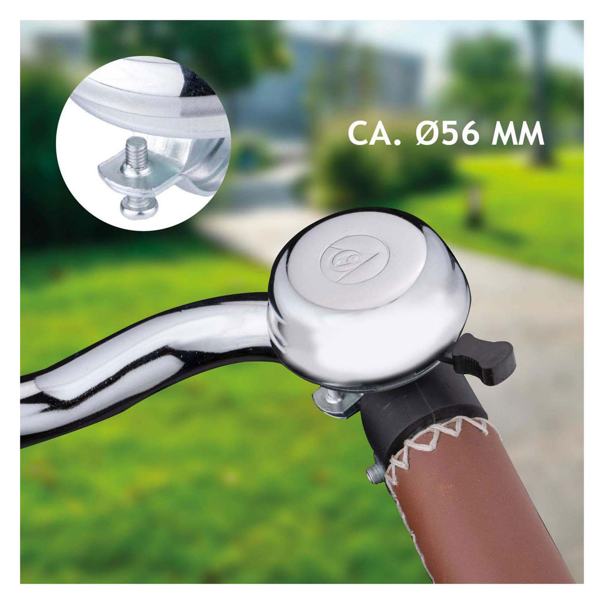 Klassisk sykkelklokke i sølv