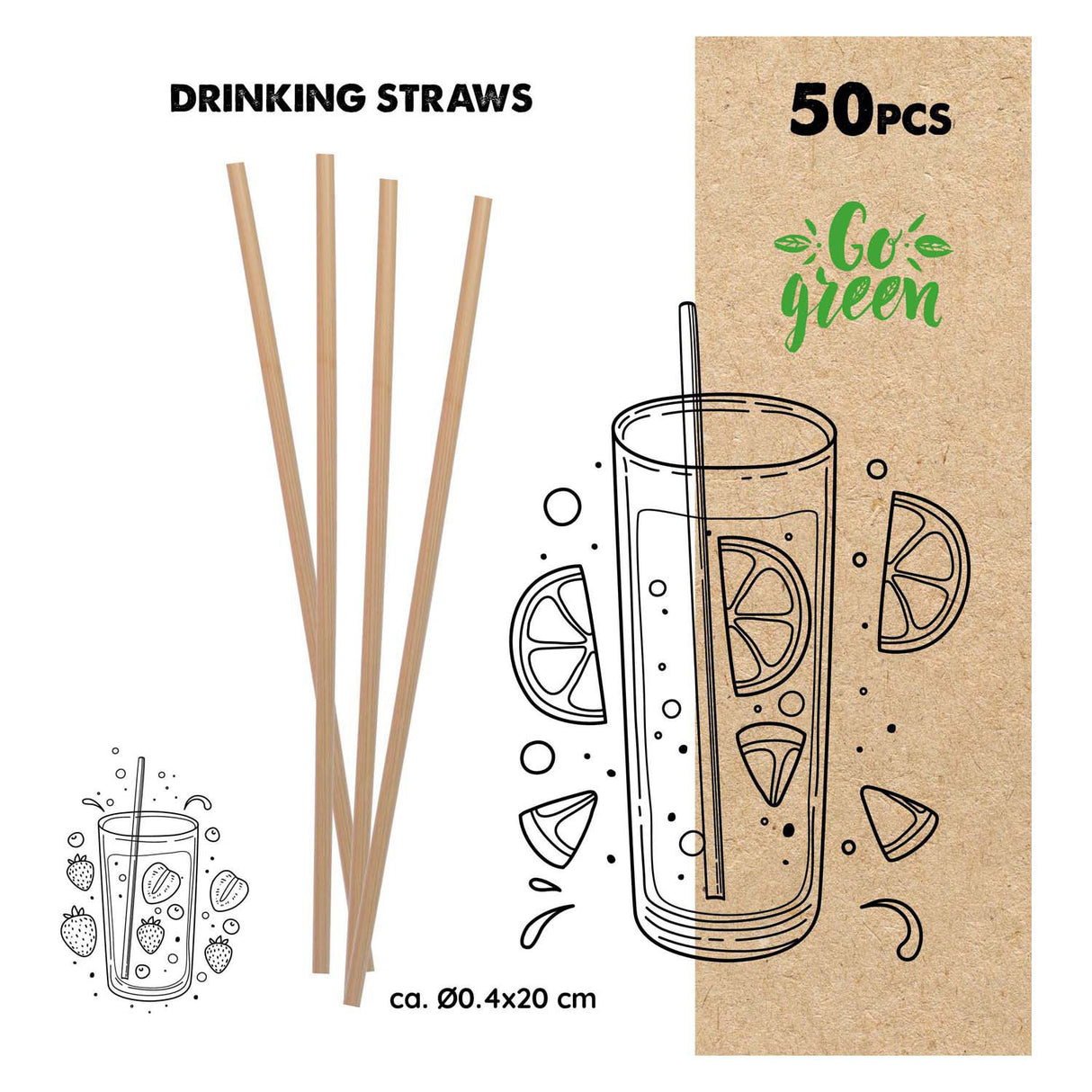 Drinking straws, 50 pcs.