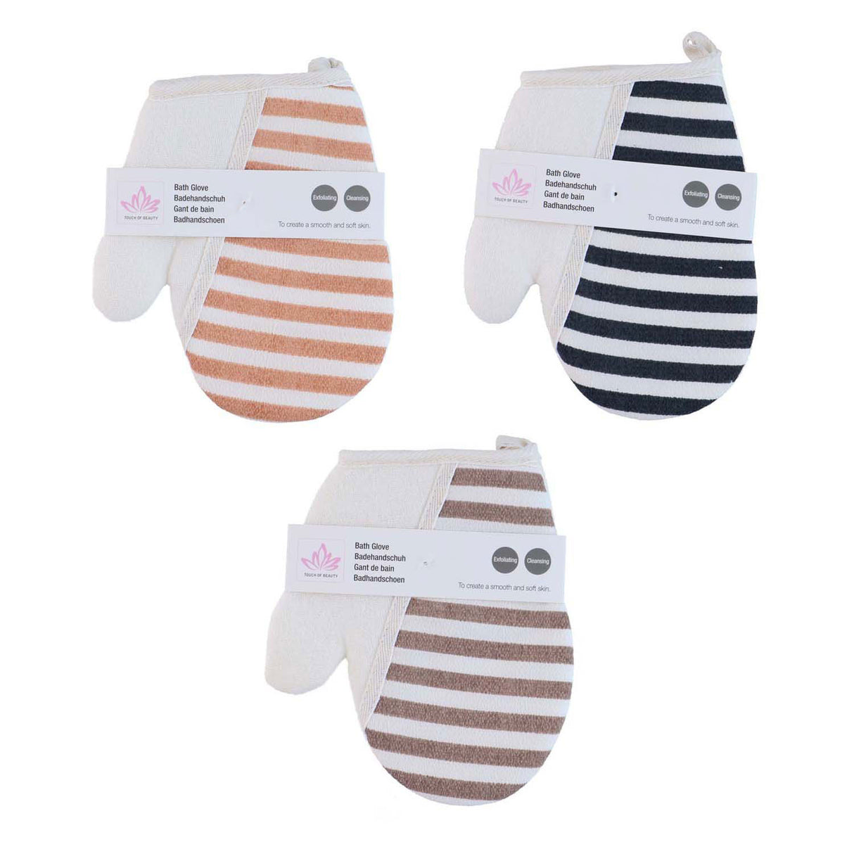Bath glove stripes