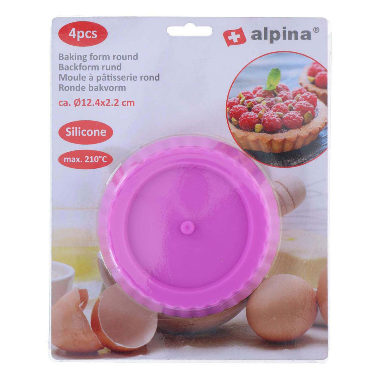 Silicone baking tin round, 4 pcs