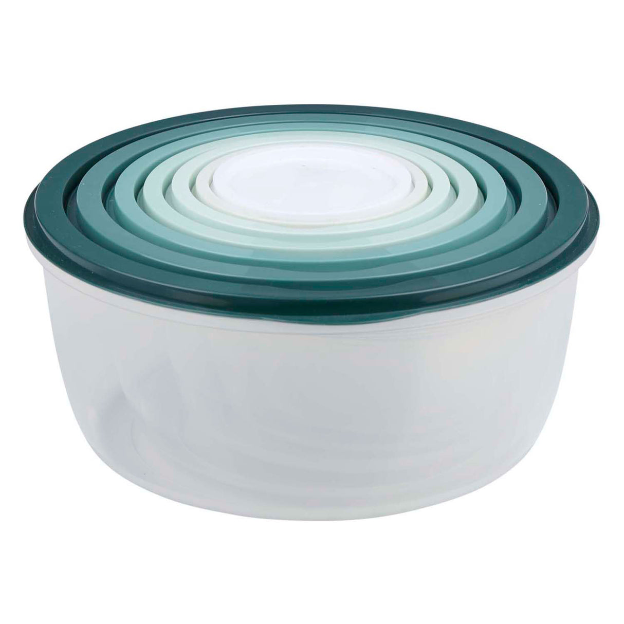 Oppbevaringsboks 6 stk med lokk, rund