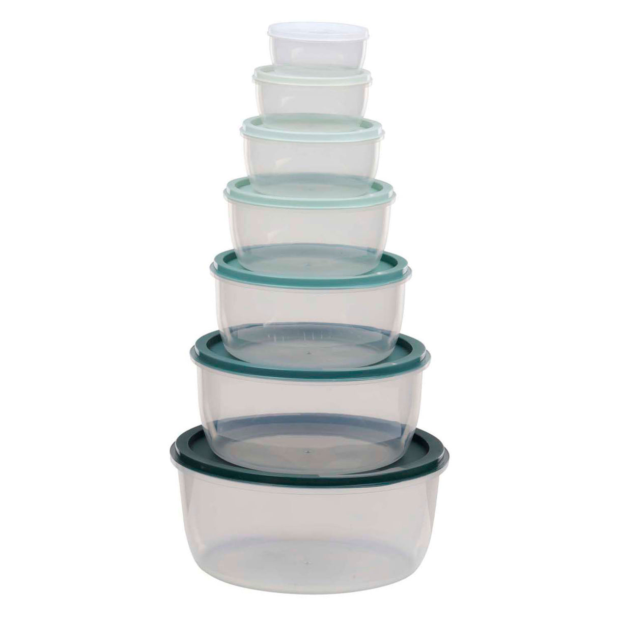 Storage box 6 pcs with lid, round