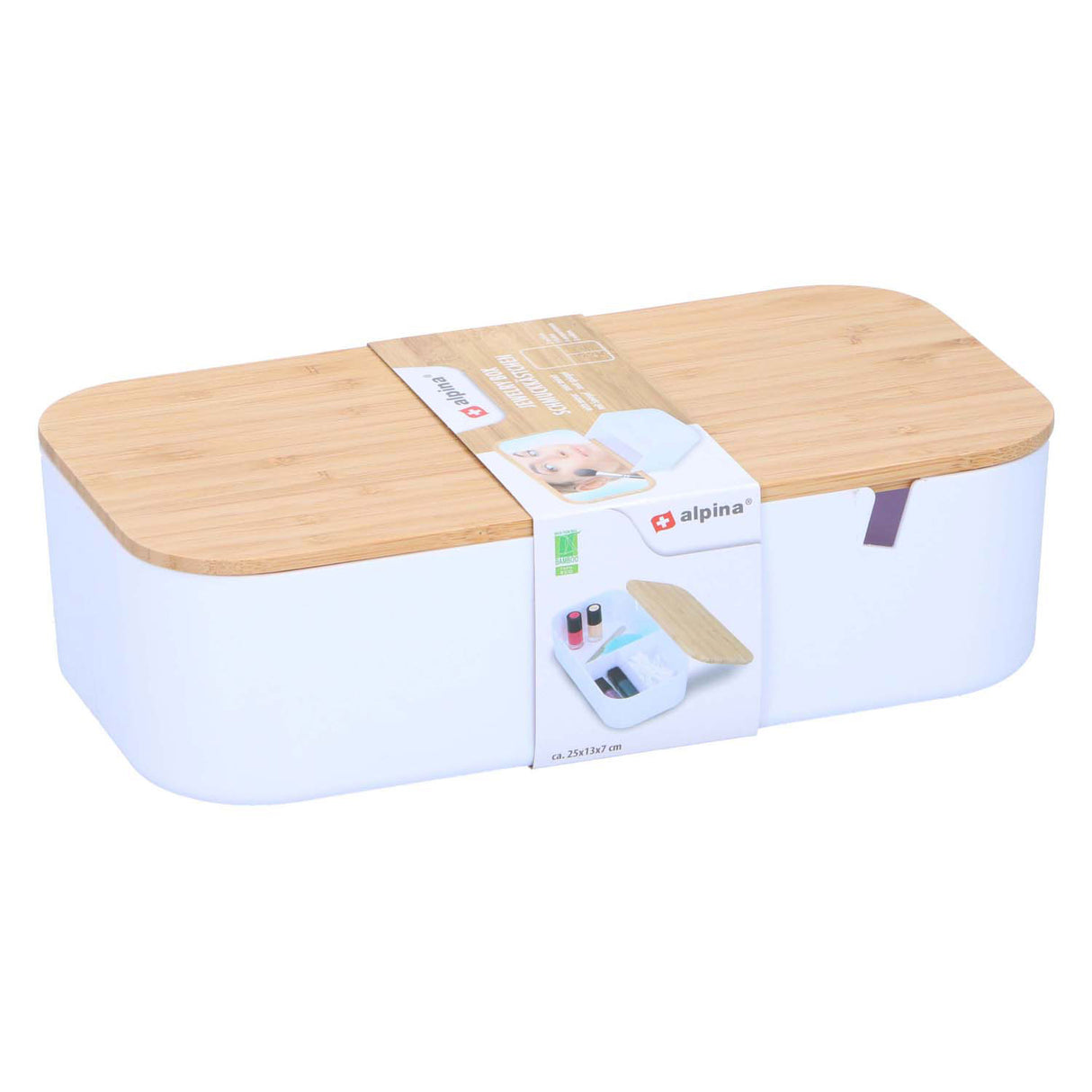 Make-up storage with mirror, 25cm