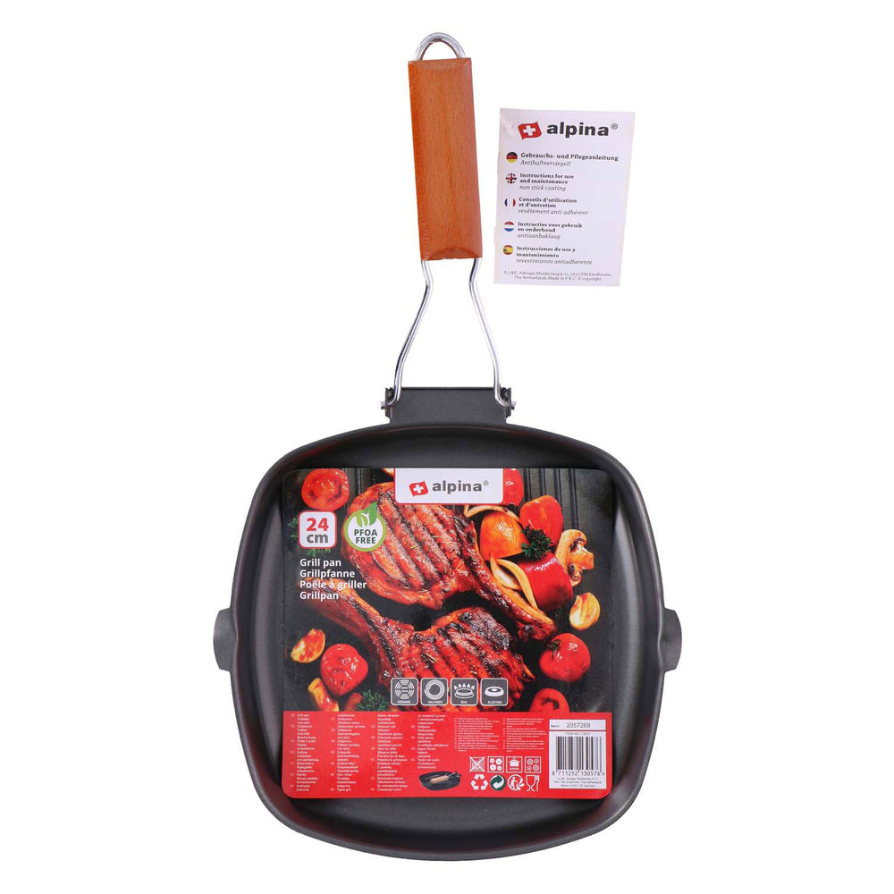 Alpina folding grill pan, 24x24cm