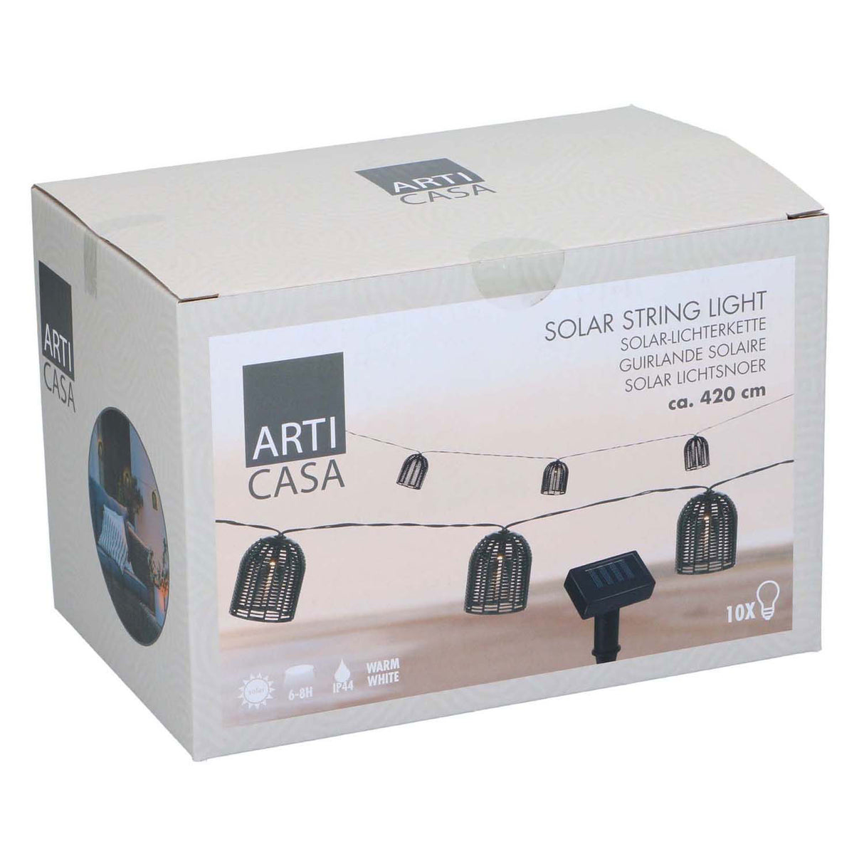 Solar light string black, 420cm