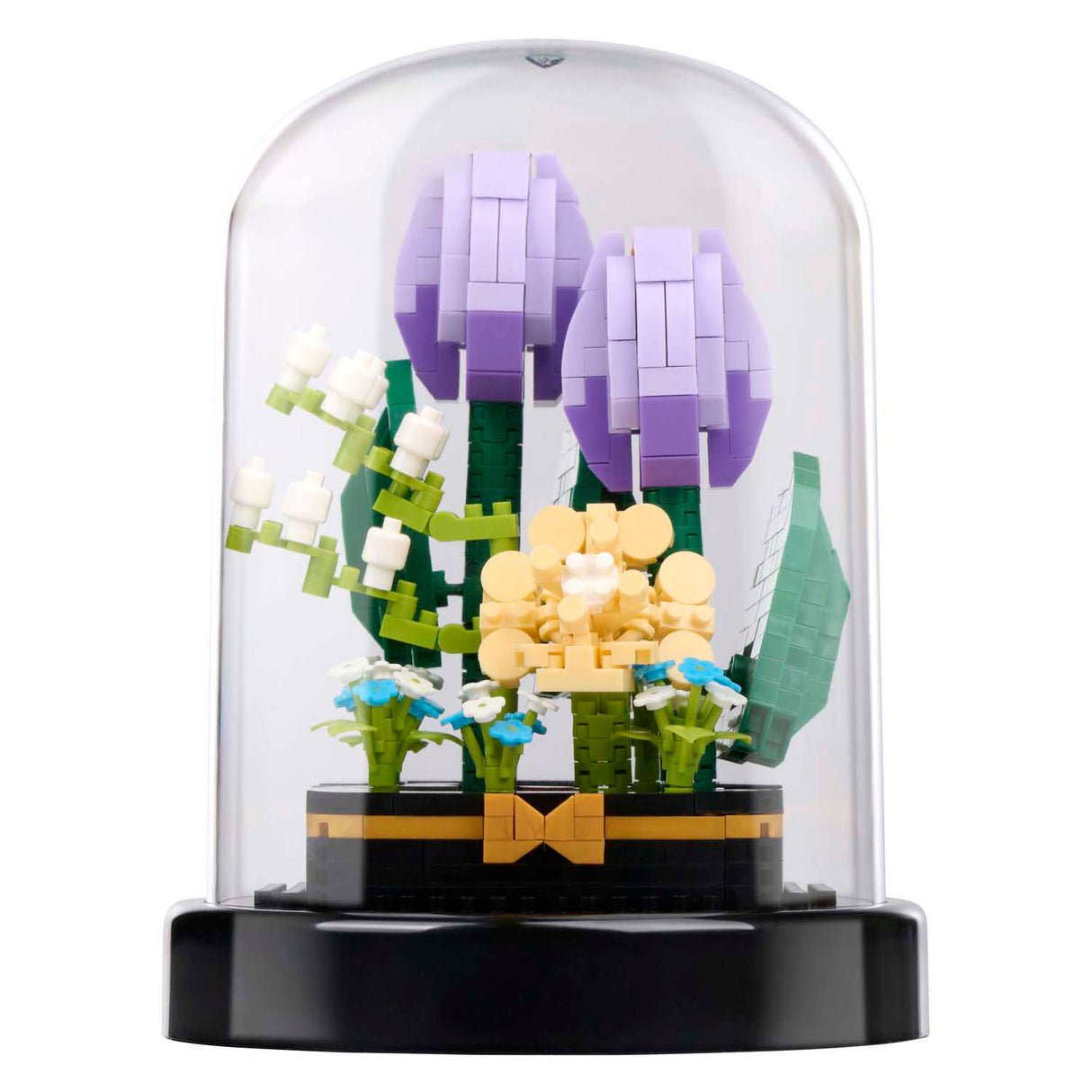 Building blocks flowers in glass dome