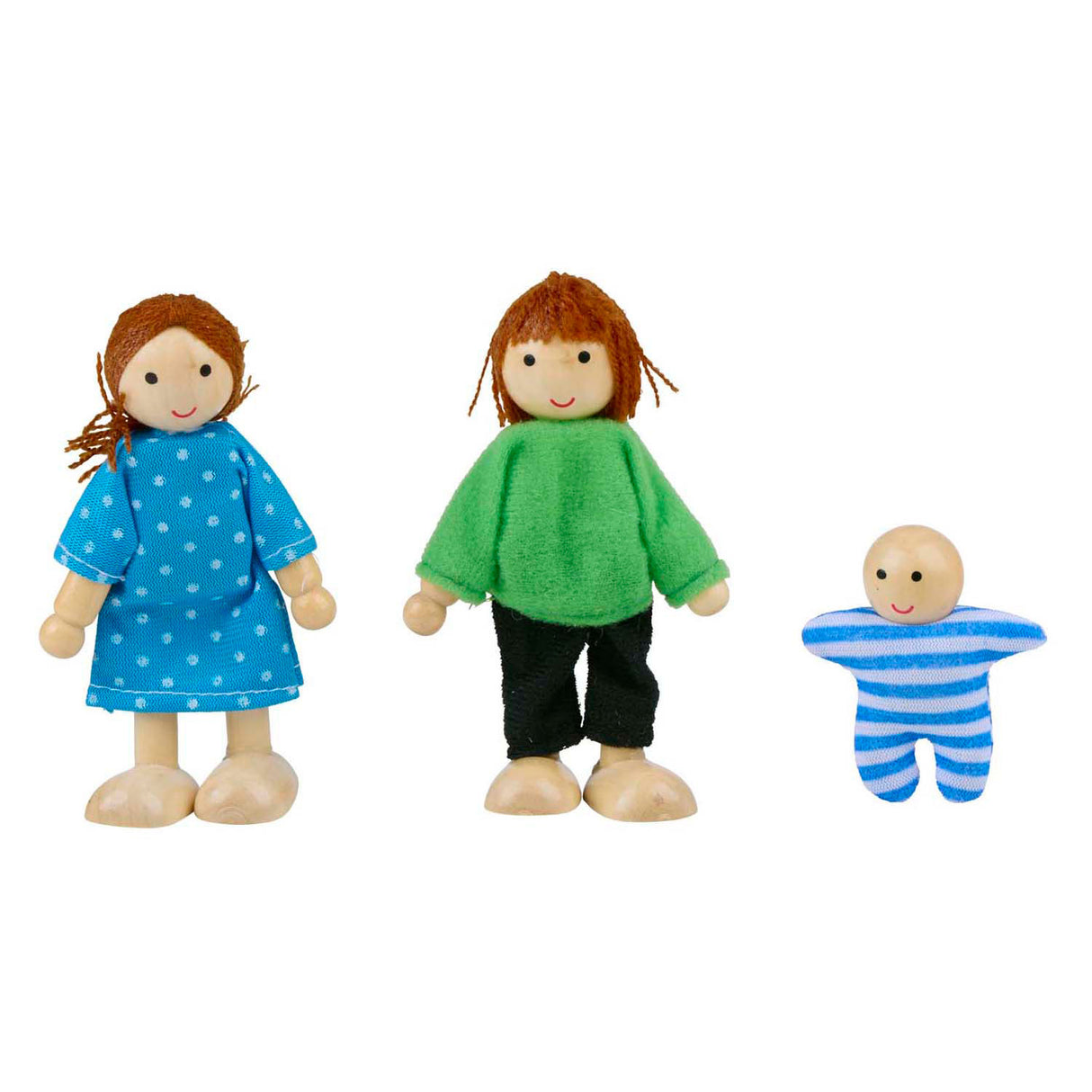 Wooden doll house with accessories, 30 pcs.