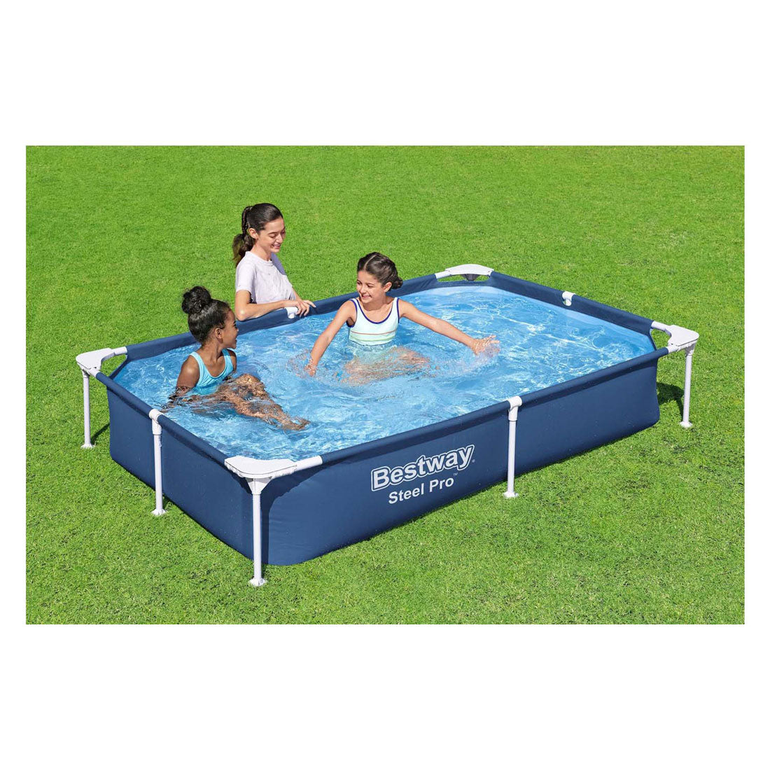 BESTWAY SWIPING Pool Stahlprofi Rechteck, 221 cm