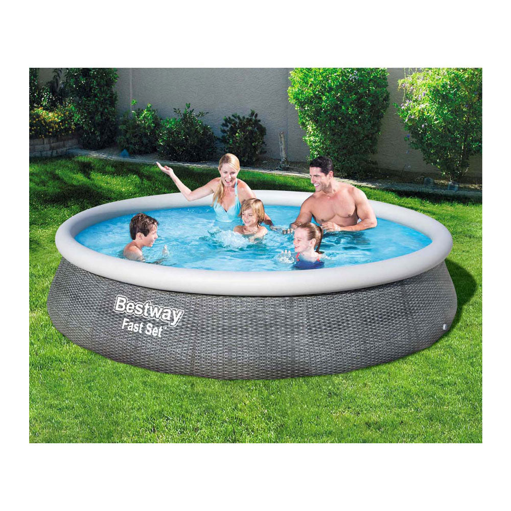 BESTWAY -Schwimmbad schnelles Set um Rattan, 396 cm