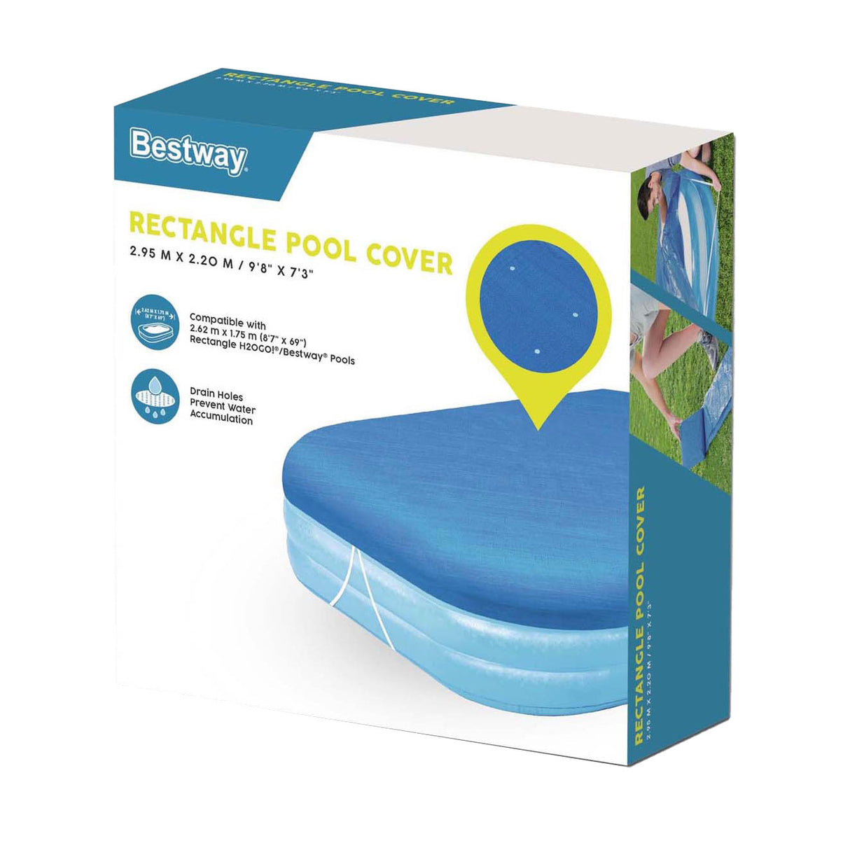 Bestway Family Pool Cover Segel Rechteck, 262 cm