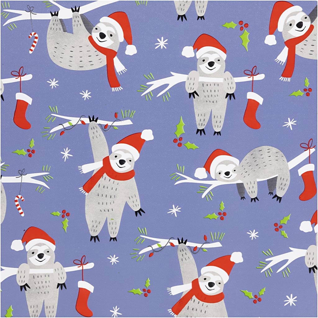 Creativ company wrapping paper, sloth, w: 50 cm, 80 gr, purple, 5 m 1 roll