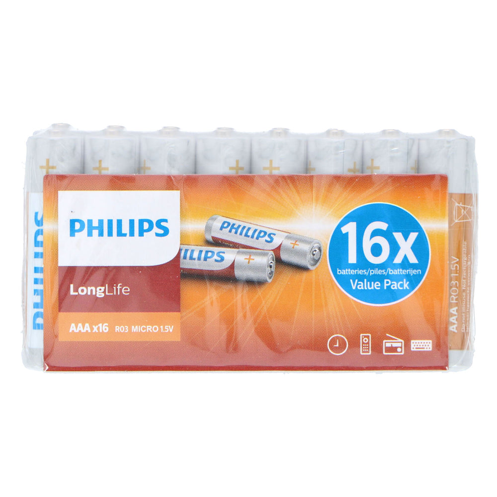 Philips longlife AAA battery, 16 pcs.