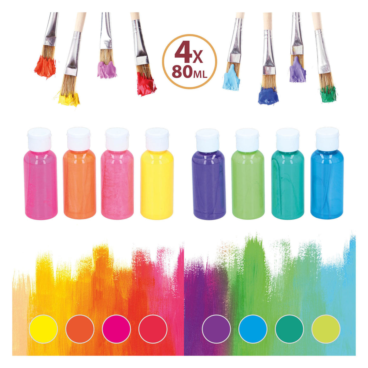 Acrylic paint Neon, 4 pcs.